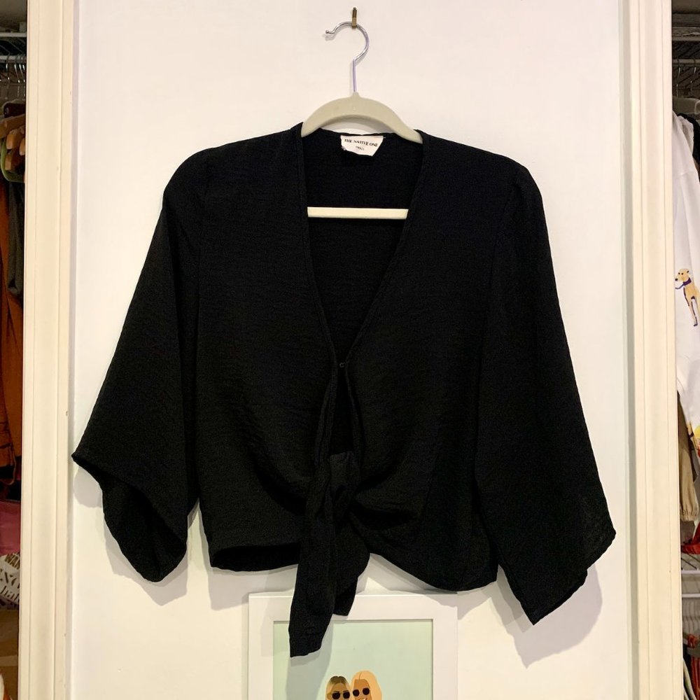 The Native One Black Tie Top